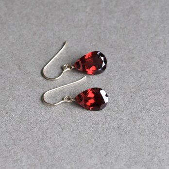 モザンビークガーネット ピアス(イヤリング）　天然石　14Kgf　--Pomegranate--の画像