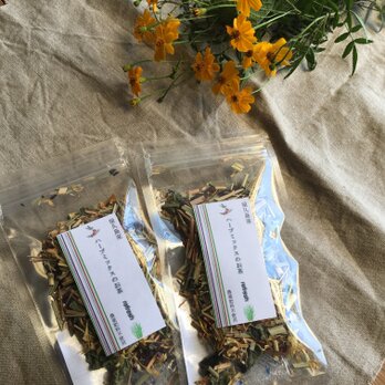 ブレンドハーブティー リフレッシュ ノンカフェイン 農薬肥料除草剤不使用 自然栽培 ローゼルの画像