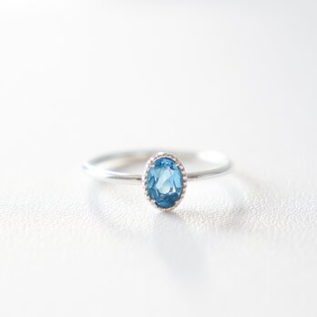 Swiss Blue Topaz Mill RING / SV925 ロンドンブルートパーズ 天然石の画像