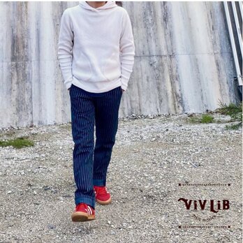 チノフィットセルビッチデニムパンツ〈定番ライン〉/ストライプデニムの画像