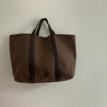 帆布　BASIC TOTE(M)  ブラウン×焦茶の画像