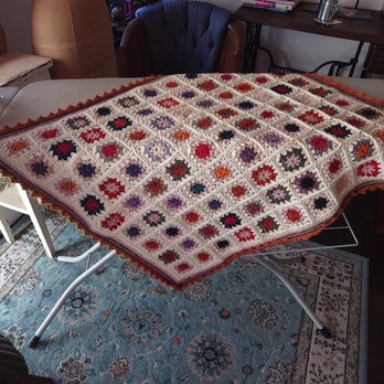 手編みブランケット（マンダリン）