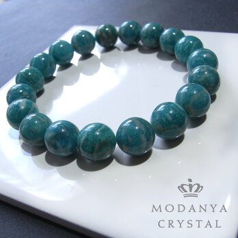 [beads555]ロシアンアマゾナイト10mm ブレスレット 19粒の画像