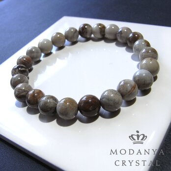 [beads557]ゼオライト8mm ブレスレット 23粒の画像