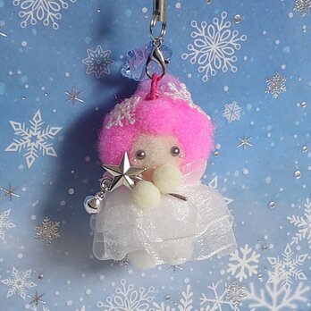 【送無】ポンポンマスコット♪雪の妖精さん☌ᴗ☌❆ピンク❆の画像