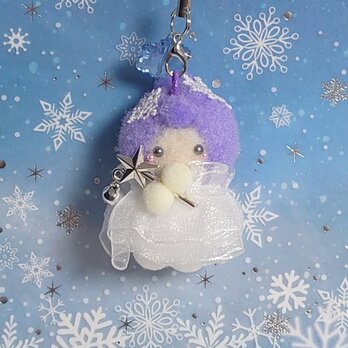 【送無】ポンポンマスコット♪雪の妖精さん☌ᴗ☌❆パープル❆の画像