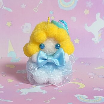 【送無】ポンポンマスコット♪フランス人形ちゃん☌ᴗ☌｡୨୧ブルードレス୨୧の画像