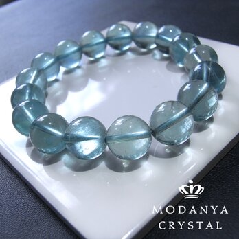 [beads563]グリーンフローライト12mm ブレスレット 17粒の画像