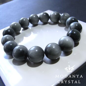 [beads570]クォーツキャッツアイ12mm ブレスレット 16粒の画像