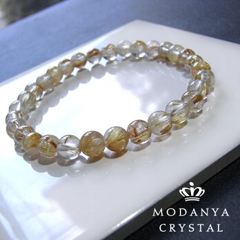 [beads576]ルチルクォーツ6mm ブレスレット 31粒の画像