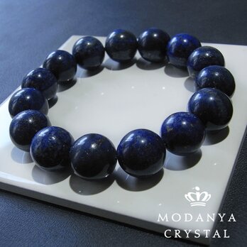 [beads578]ラピスラズリ14mm ブレスレット 15粒の画像