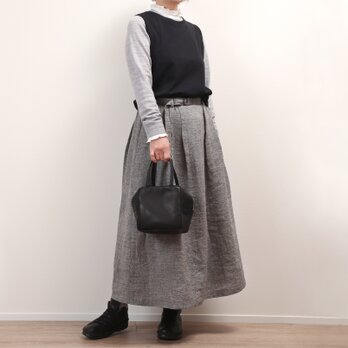 #451タックギャザースカート(グレー)の画像