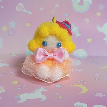 【送無】ポンポンマスコット♪フランス人形ちゃん☌ᴗ☌｡୨୧オレンジドレス୨୧の画像