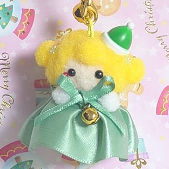【送無】ポンポンマスコット♪クリスマスパーティー*˙˘˙*୨୧グリーンドレス୨୧の画像