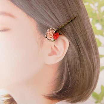 小さな薔薇のヘアピン　結婚式　発表会　結婚式　卒業式　入学式　お出掛け　ヘアピン　髪飾り　お洒落の画像
