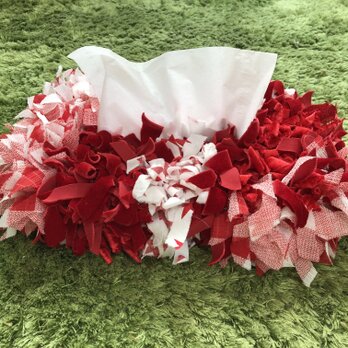 花むすびのおしごと　古着リメイク　ティッシュボックスカバーの画像