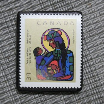 カナダ　クリスマス切手ブローチ10230