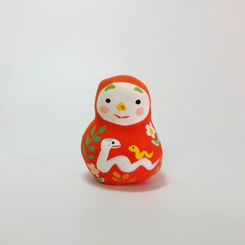 張り子　干支だるま小 巳（え）の画像