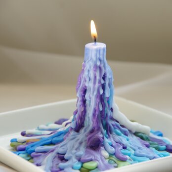 四季の花の彩りと香りを灯す　グラデーションアロマキャンドル　ラベンダー　～DRIP FLOWER CANDLE~の画像