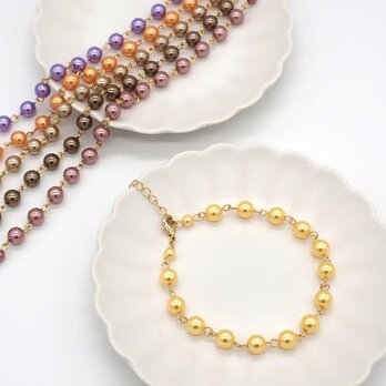 《６色から選べる》カラーパールブレスレット②