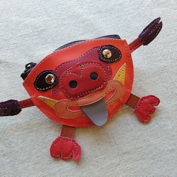 モンスターコインケース　妖怪小銭入れ　レザーパッチワークの画像
