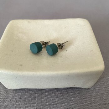 陶のピアス（小さいまる/green）の画像