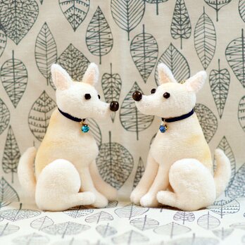 オーダーメイド・犬チャーム・白い日本犬の画像