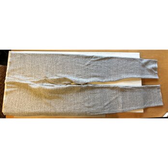 接結ニット　レギンス　LLサイズ　コットン　グレーの画像