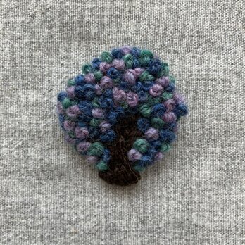 木（紫）＊ブローチ