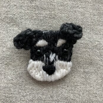 シュナウザー　クロ（お顔）＊ブローチ