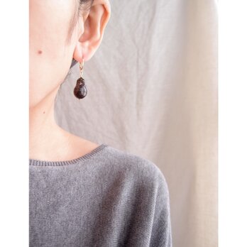 【GP】Fishtail Baroque Pearl Earrings／オイスターバロックパール フレンチピアスの画像