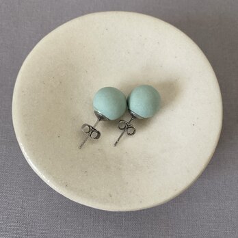 陶のピアス（まんまる/mintgreen）の画像