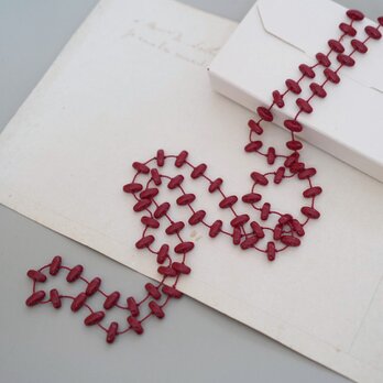 long necklace silk チェコビーズの画像