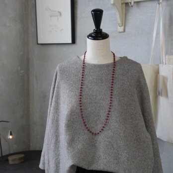 long necklace silk チェコビーズの画像