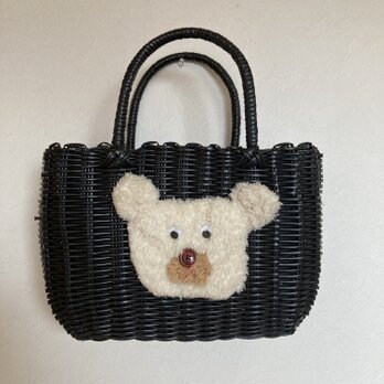 カゴバッグ 白くまの画像