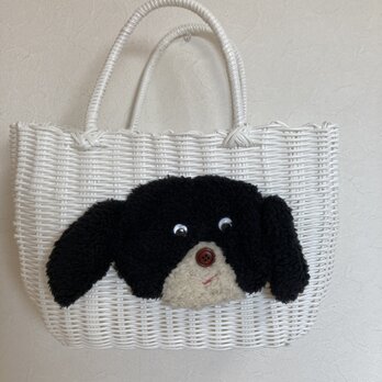 カゴバッグ 犬①の画像