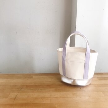 ［SS］シルバーを使った気持ちの上がる帆布のバケツトート！　キナリ×すみれ×メタリックシルバー