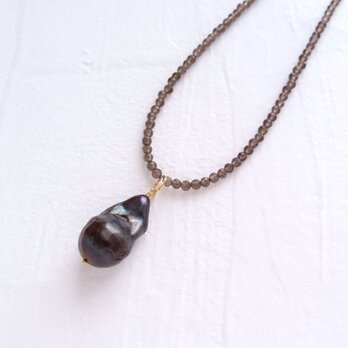 【K14gf】Colored Stone Plane Necklace＋Charm Set／プレーンネックレス＋チャームセット