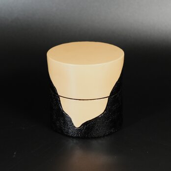 Urushi  Box      黒石目白漆棗の画像