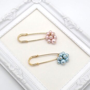 《４色から選べる》カラーパールのころころパールブローチ