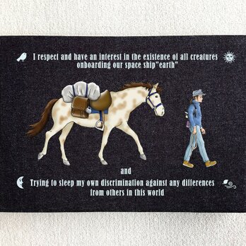 アートパネル/馬/旅立ち/門出/出発/メッセージ/33cmx24cm/イラストのコピーの画像