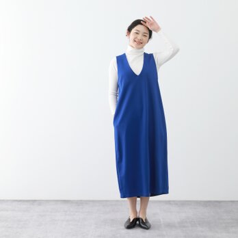 全14色　コットンストレッチ　Vネック　ジャンパースカート ♪オーダーサイズ可の画像