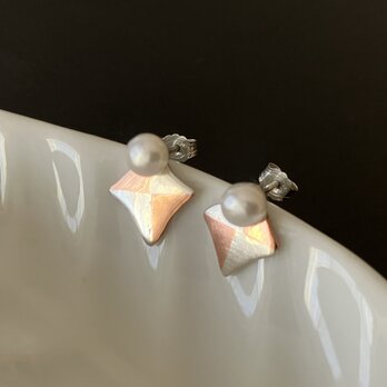 2way [two colors] earrings - diamond pearlの画像