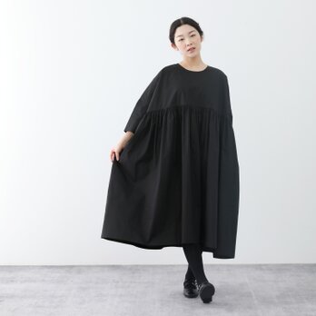 大人のかわいい　コットン100％　ふんわり　ゆったり　キャザー　ロングワンピース　♪オーダーサイズ可の画像