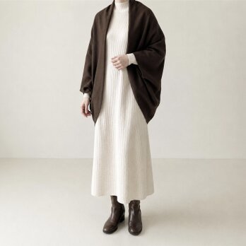 高級カシミヤウール◇ダークブラウン◇ 肌触り◎