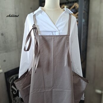 【sale】【背中がかわいい】エプロンドレス：チャコールグレー【0748】
