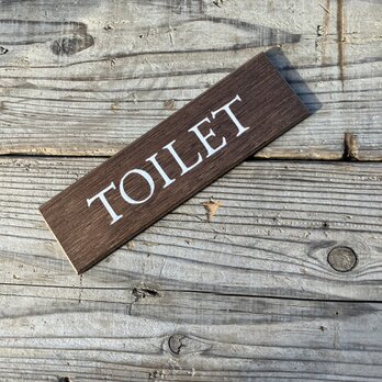 signpainterが描いた　「TOILET」　手描きの木doorプレート　②の画像