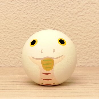 干支だんご ヘビ  白 Мの画像