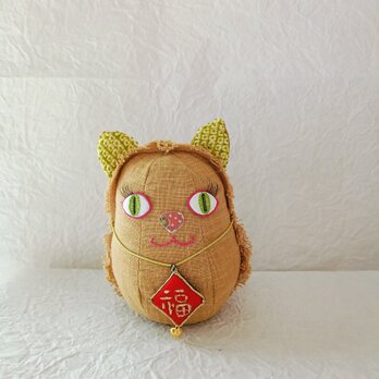 福招き　猫だるま　（やまぶき）の画像