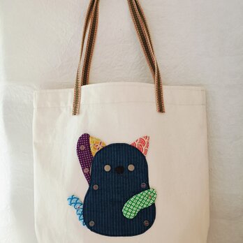 招き猫のトートバッグの画像